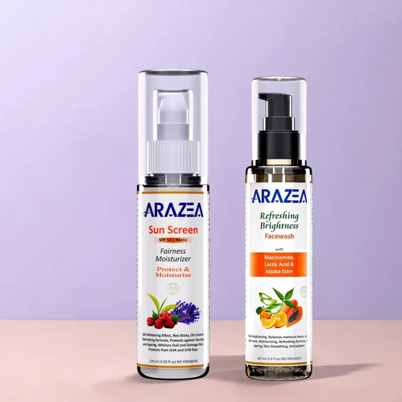 Arazea Skincare Kit-1 | Facewash and Sunscreen Moisturizer | For Women & Men | Facewash & Sunscreen Combo | 220ml