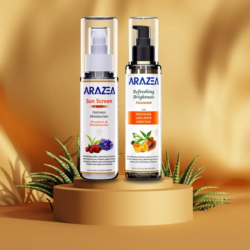 Arazea Skincare Kit-1 | Facewash and Sunscreen Moisturizer | For Women & Men | Facewash & Sunscreen Combo | 220ml - Image 2