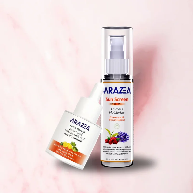 Arazea Skincare Kit-2 | Sunscreen Moisturizer and Face Serum | For Women & Men | Sunscreen & Serum Combo | 150ml - Image 2