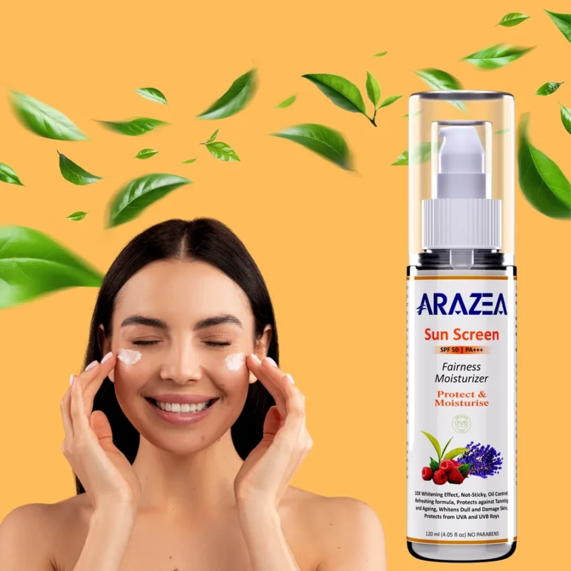 Arazea Sunscreen Fairness Moisturizer | SPF 50 PA+++ | UVA/UVB Protection | Men & Women | 120 ml - Image 2